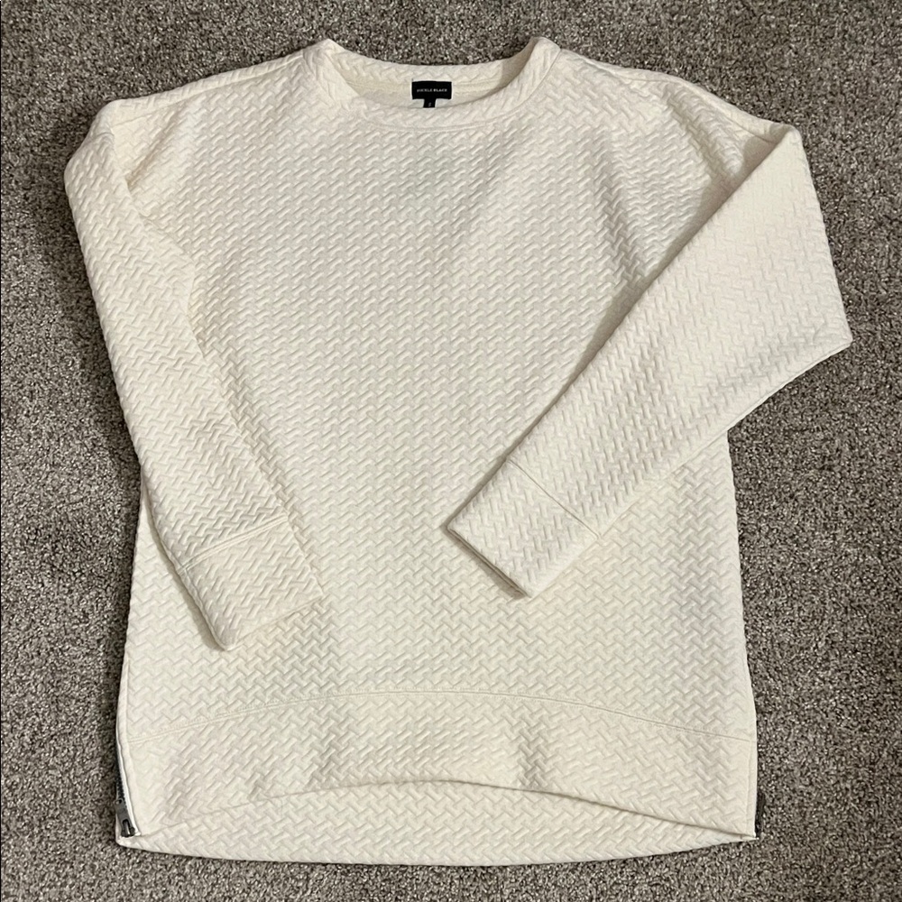 Buckle Off-White Textured Crew Neck pullover
